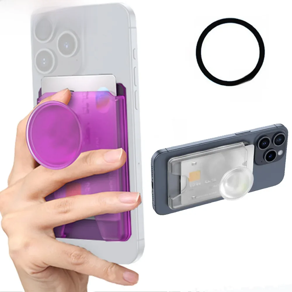 Etui na telefon z magnetycznym uchwytem na karty Grippopso, podstawka z pierścieniem na palec do iPhone 16 15 14 13 Pro Max i Samsunga — zdjęcie 2