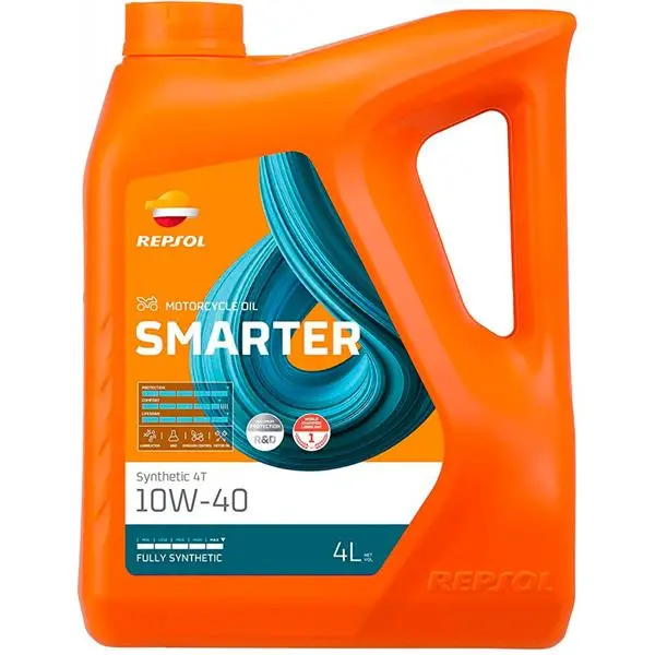 Repsol Smarter RPP2064MGB Motor oil for moto, synthetic, 4T 10W-40, lubricant, 4 litre, biker, motorcycle, for 4T engine