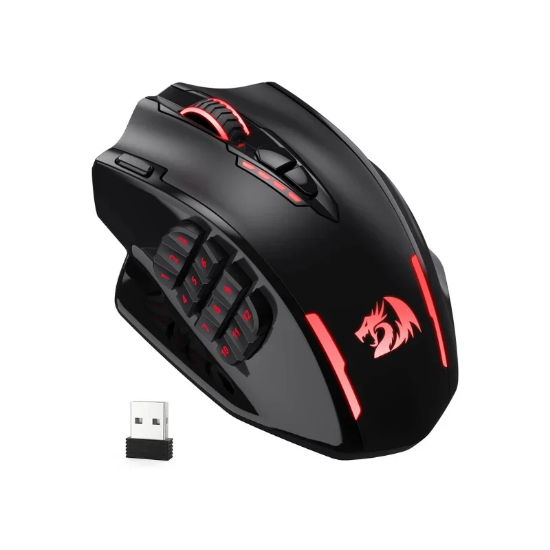 Redragon-M913 Mouse óptico sem fio RGB Gamer, 16000 DPI, com fio 2.4Ghz, 16 botões programáveis,