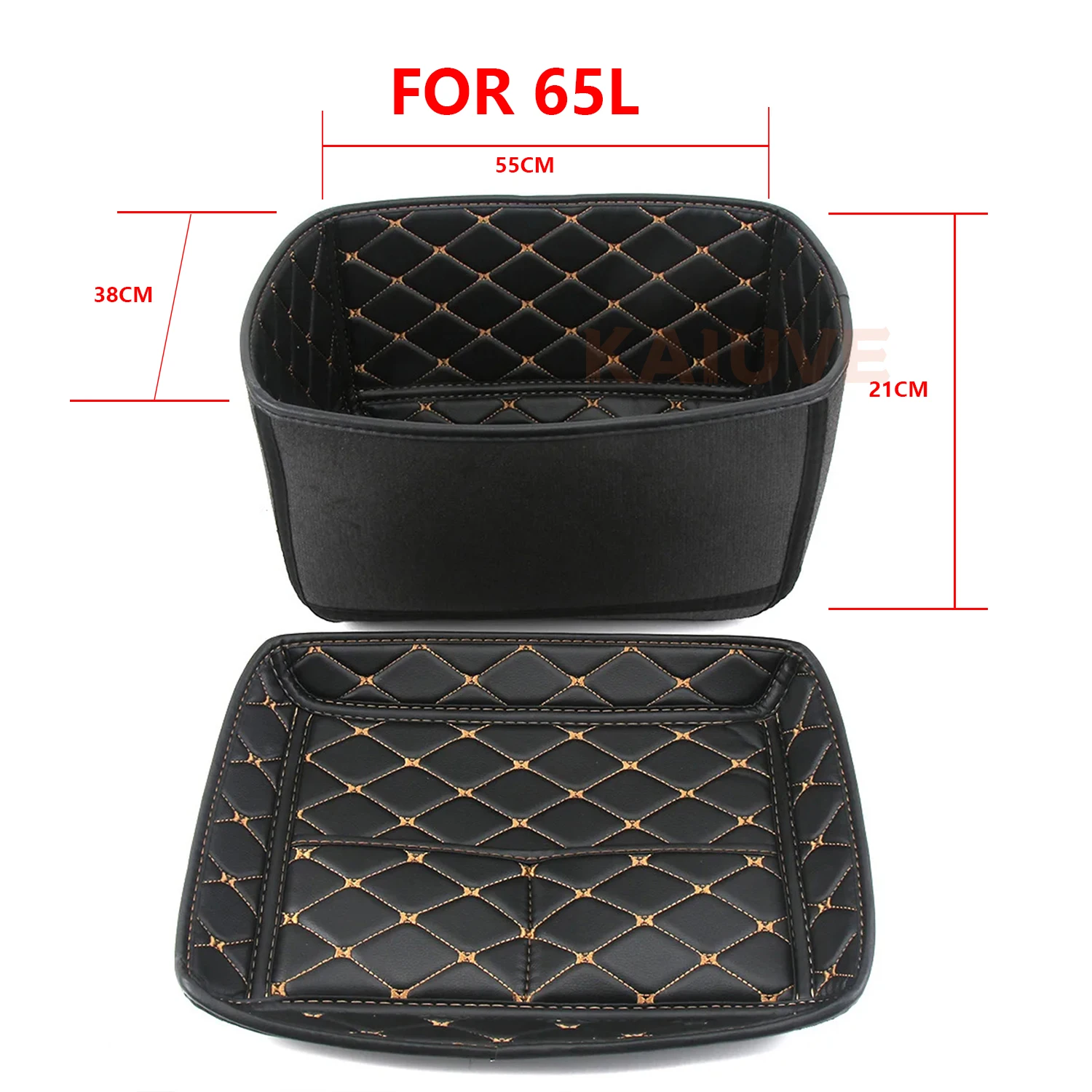 38L Universal Motorrad Schwanz Top Box Abdeckung Pad Gepäck Fall Lagerung Toolbox Innen Liner Innenfutter Kissen PU Leder – Detail 11