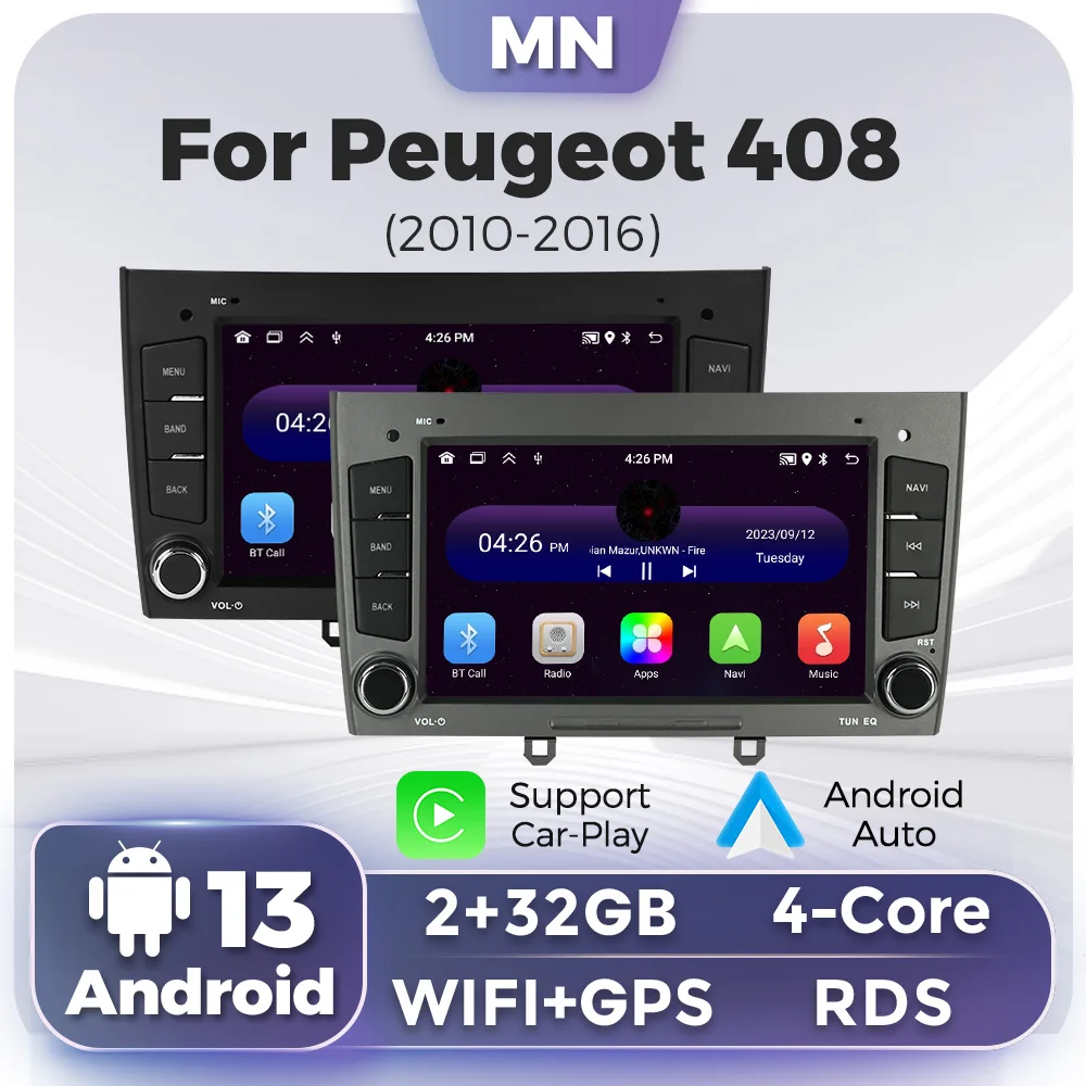Android 13 2Din Auto Stereo 7 "GPS Navigation Für Peugeot 308 408 T7 2007 20178 2019 Auto Radio IPS bildschirm CarPlay Auto Multimedia intelligente systeme für autos autoradio carplay apple carplay