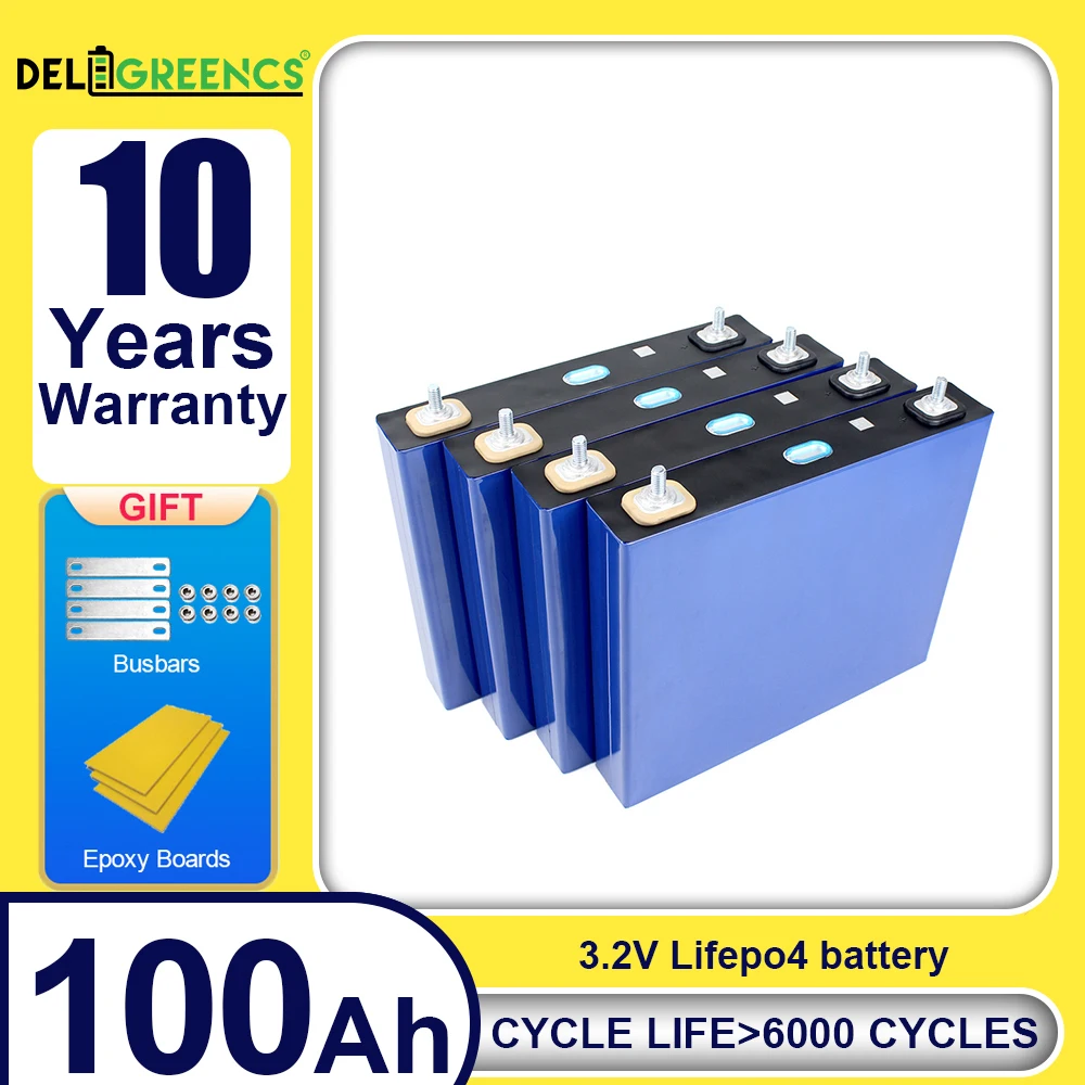Lifepo4 Battery Cells Rechargeable CATL 3.2v 100Ah Genuine Grade A For DIY 24V 48V Solar Energy Storage Power Supply RV NO TAX