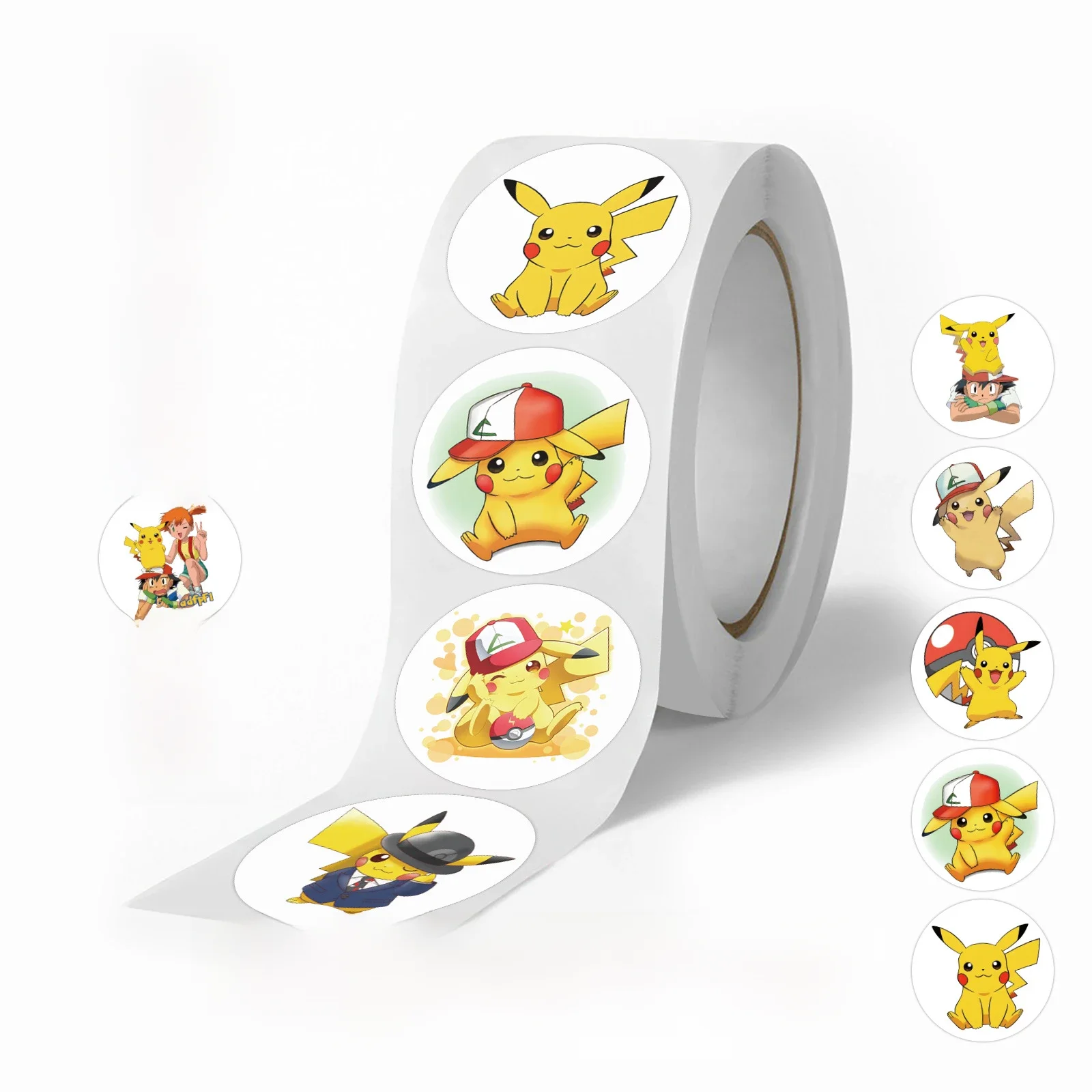 Rodada pokemon pikachu adesivos para decoração, adesivos bonitos dos desenhos animados, diy, diy,