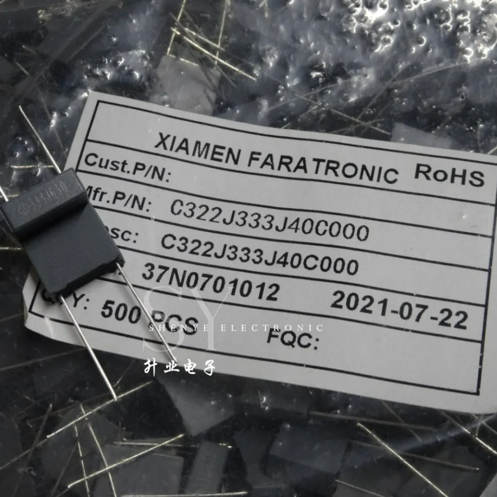 10pcs/lot Fara 0.033uf 630v 33nf 333 J Brand new 10mm film capacitor C322J333J40C000