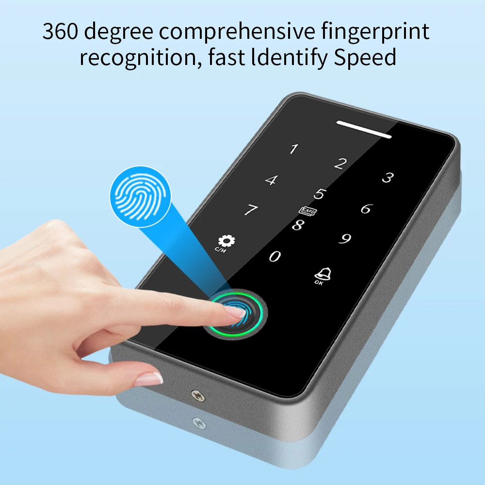 Tuya App RFID 13.56 mhz NFC Fingerprint Bluetooth Gate Door Opener Kits WIFI Gateway + Access Control Keypad Sets IP67 Rainproof