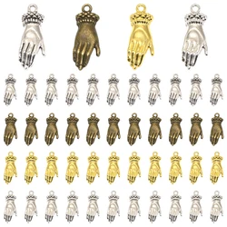 Wholesale 14pcs Vintage 4 Color Hands Charms Alloy Metal Pendant For DIY Jewelry Making Craft Supplies 26*10mm