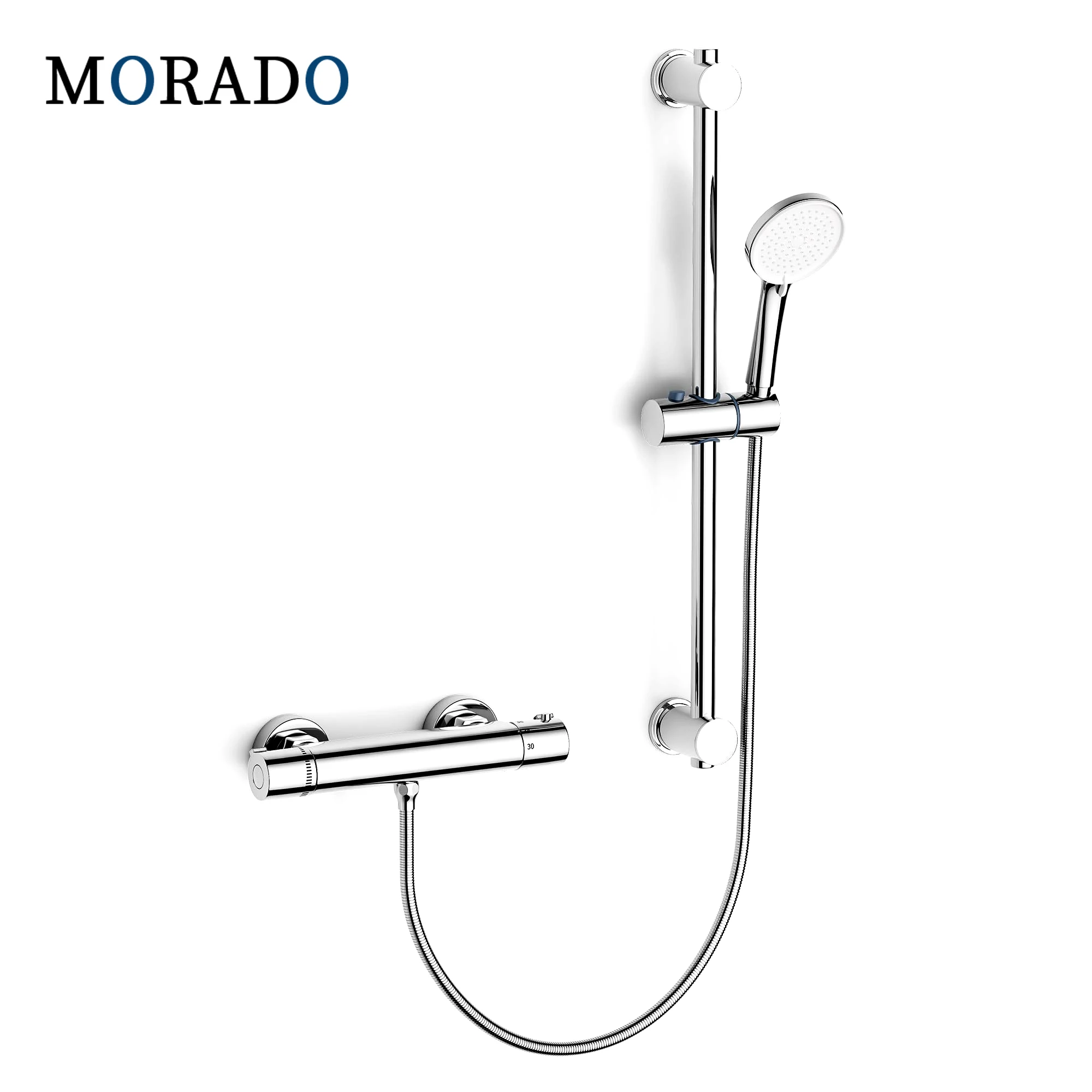 MORADO Adjustable Thermostatic Shower Set Brass Shower System Wall Mounted Shower Faucet Thermostatic Bath Shower Bar Valve
