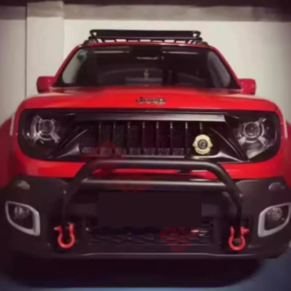 تعديل غطاء شبكة ABS للشبكة الأمامية SXMA J9151 لسيارة Jeep Renegade، طلاء أسود ساطع، طلاء أسود فرعي، يجب أن تكون سنوات بوضوحًا