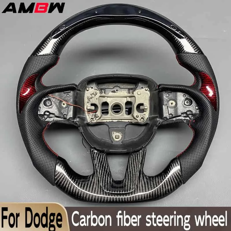 Customized carbon fiber steering wheel for Dodge Challenger Charger SRT HELLCAT 2015-2022 LED display screen