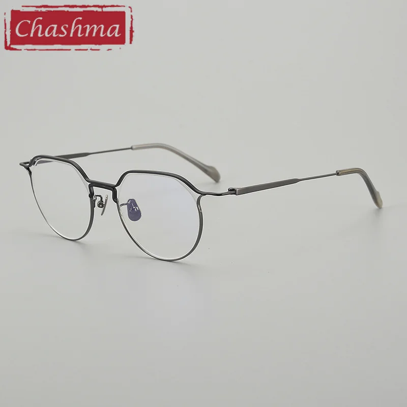 

Chashma Pure Titanium Women Optical Prescription Eyewear Irregular Round Teens Eyeglasses Frames Men Ultra Light Spectacles
