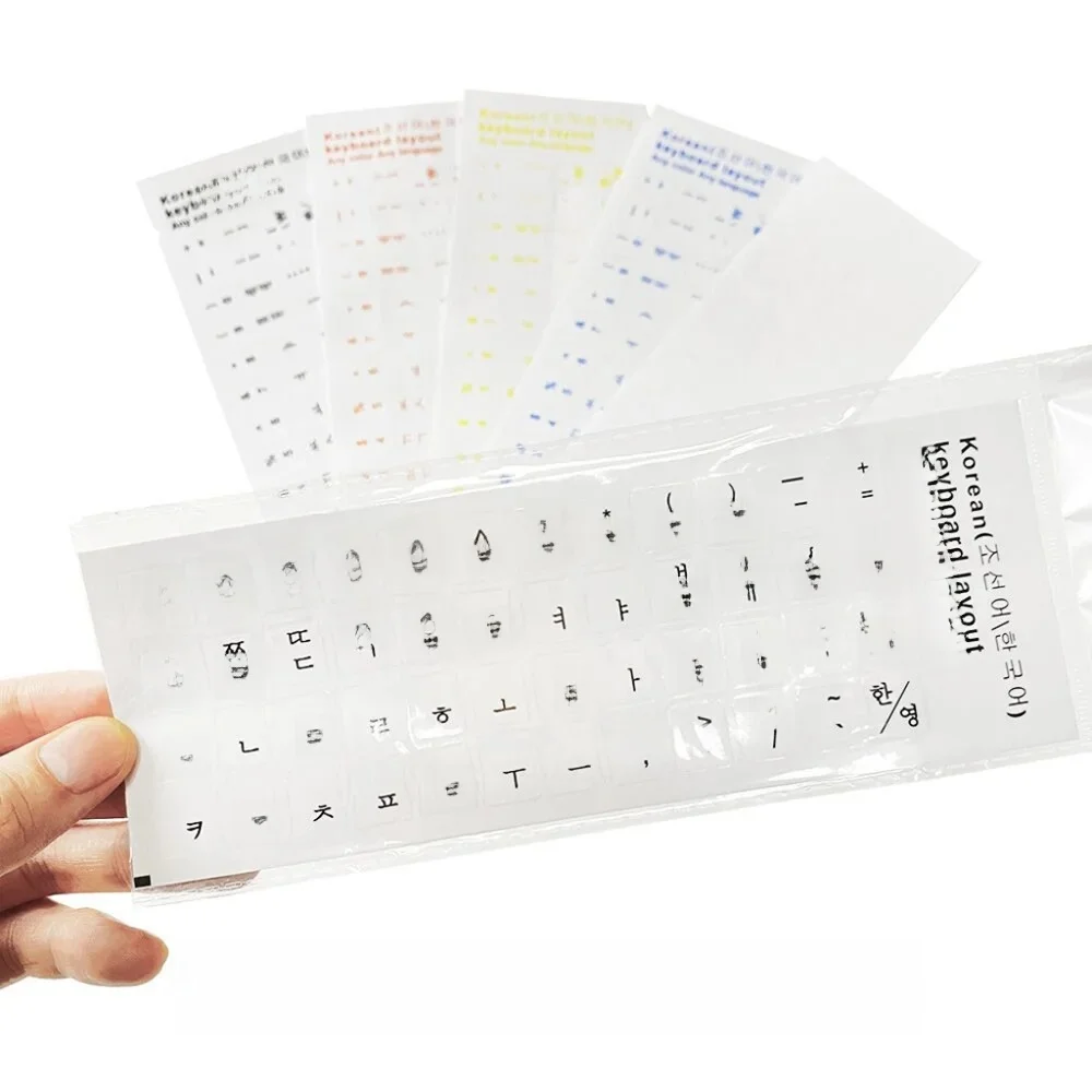 Autocollants transparents pour clavier d'ordinateur, étiquette noire et blanche, protection contre la poussière, accessoires pour ordinateur portable, langue de l'alphabet coréen