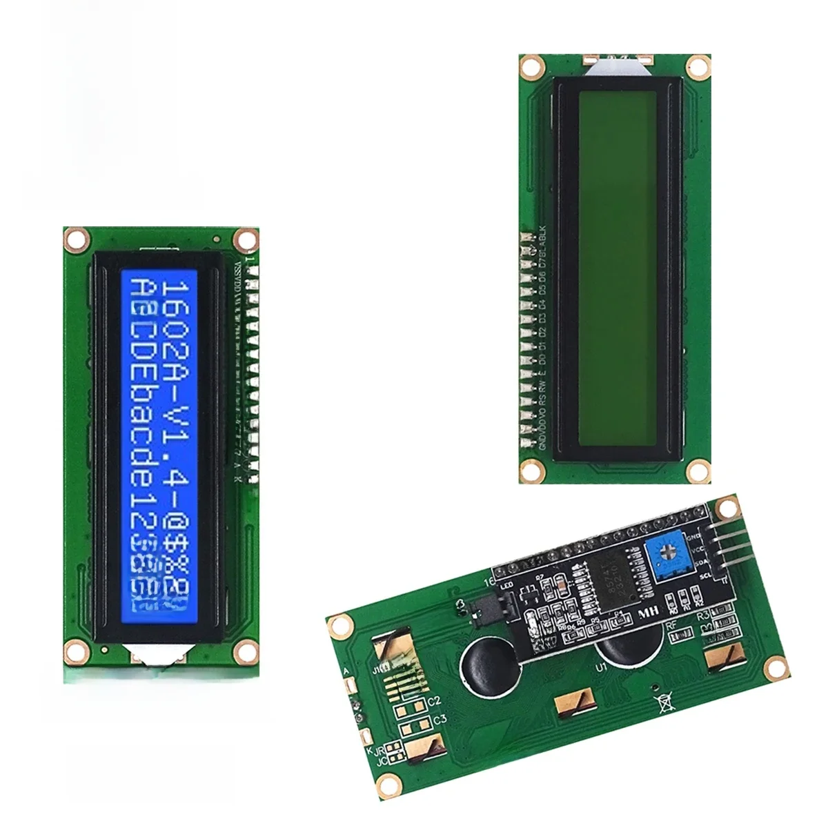 LCD1602 1602 Moduł LCD Niebieski / Żółty Zielony Ekran 16x2 Wyświetlacz LCD PCF8574T PCF8574 IIC I2C Interfejs 5V dla arduino — zdjęcie 2