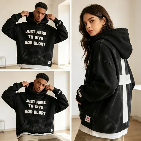Erkekler İçin Büyük Beden Vintage Yıkanmış Kapüşonlu Sweatshirt, Harf Baskılı Kazak, Kanguru Cepli, Bol Kesim, Sokak Giyimi, Hip Hop Kapüşonlu Sweatshirt, Günlük Rahat Moda Giyim