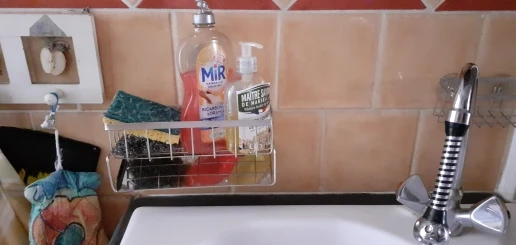 Kitchen stainless steel shelf, sponge drain rack, sink drainage rack, dishwashing supplies, dishcloth storage, drainage rack photo review