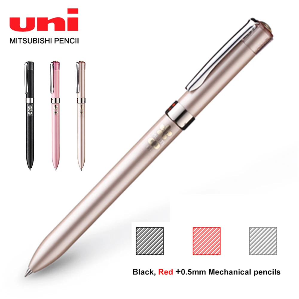 

Японская многофункциональная ручка UNI Jetstream MSXE3-701, красная/синяя масляная ручка среднего размера + механический карандаш 0,5 мм, школьные канцелярские принадлежности