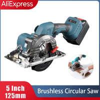 Brushless Circular Saw 5 Inch 125 mm multi-function Cutting Tool Handheld Cordless Electric Chain Support For Makita 18V Battery