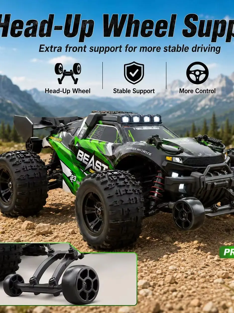 ZNLYRION SG118PRO MAX Monster Truck RC Auto 1:18 Maßstab 4WD 35KM/H Hochgeschwindigkeits-Offroad-Fahrzeug mit Metallchassis LED-Lichtern 2,4GHz Fernbedienung für Kinder und Erwachsene