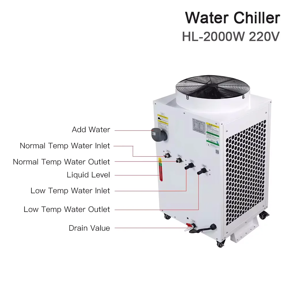 HANLI HL-3000W Industrial Water Chiller for 3000watts CNC Laser Cutting Machine Water water tank