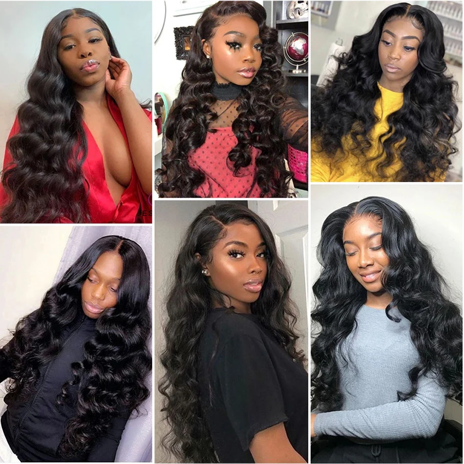 12A Malaysian Raw Virgin Hair Unprocessed Human Bundles Closure 13X4 Frontal Loose Wave Bundles With Closure Natural Black Deep