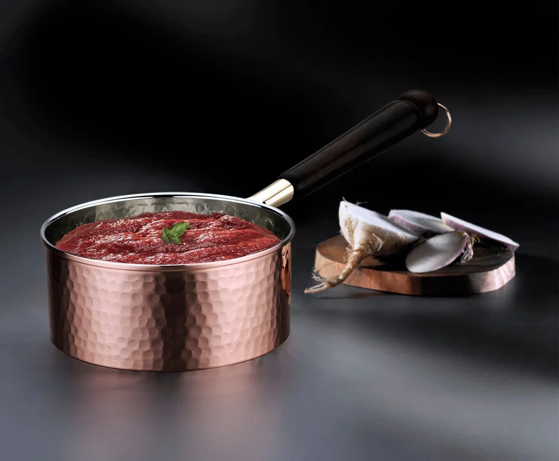 

Solid Hammered Copper Multipurpose Pot, Copper Saucepan, Butter Milk Warmer, 1mm Thick Hammered Copper