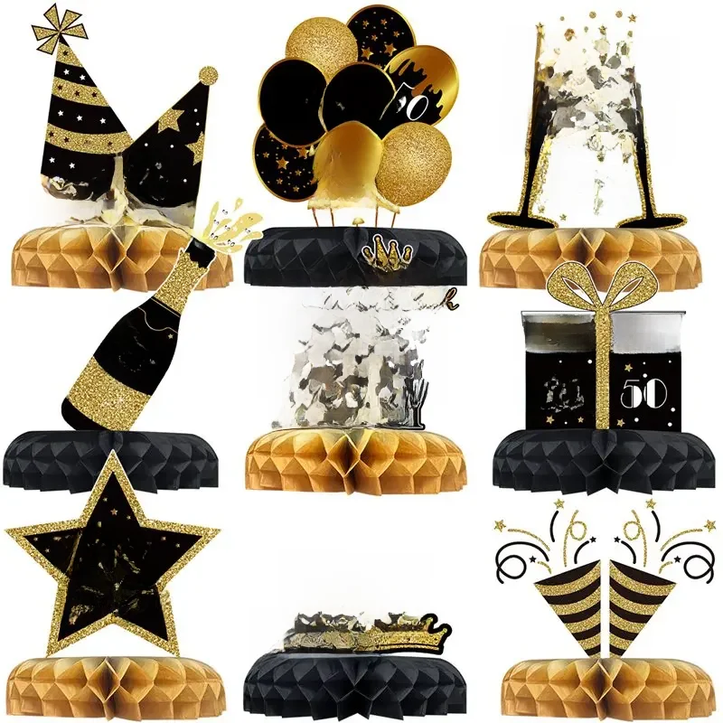 Happy 50th Birthday Backdrop Background Banner For Man Napkin Balloon Door Curtain 50 Years Anniversary 50 Birthday Party Decor — zdjęcie 2