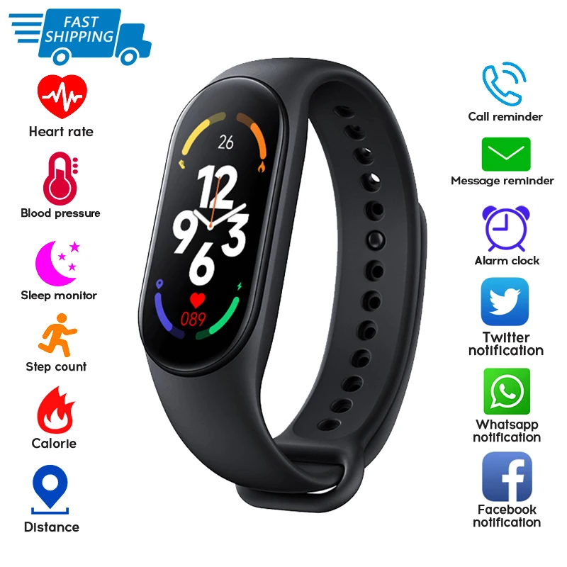 For Xiaomi Smart Watch M7 Men Smart Band M7 Women Connected Smartwatch M7 Fitness Watch Sports Smart Bracelet for Mi Band 7 Gift