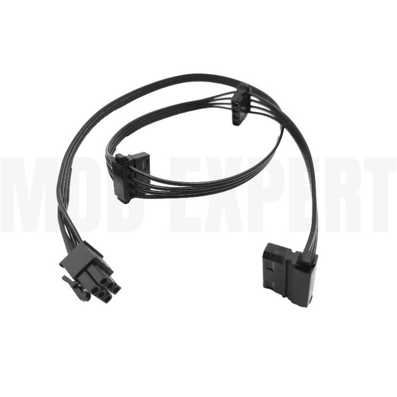 Kabel zasilający 6Pin do 3x Molex IDE 4Pin Perif Angled PC Case Fan 18AWG do zasilacza Gigabyte GP-P750GM, P850GM, P1000GM Gold Power Unit