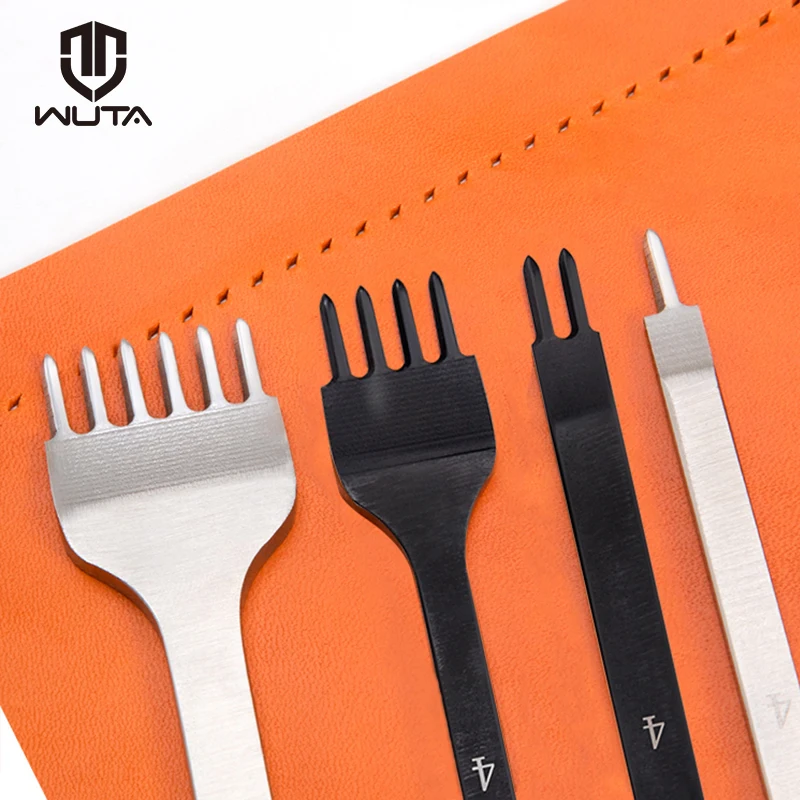 WUTA Basic Leather Chisel Tool Diamond Pricking Iron Hole Punch Stitching Leather Craft tool 3/4/5/6mm 1-2-4-6 teeth