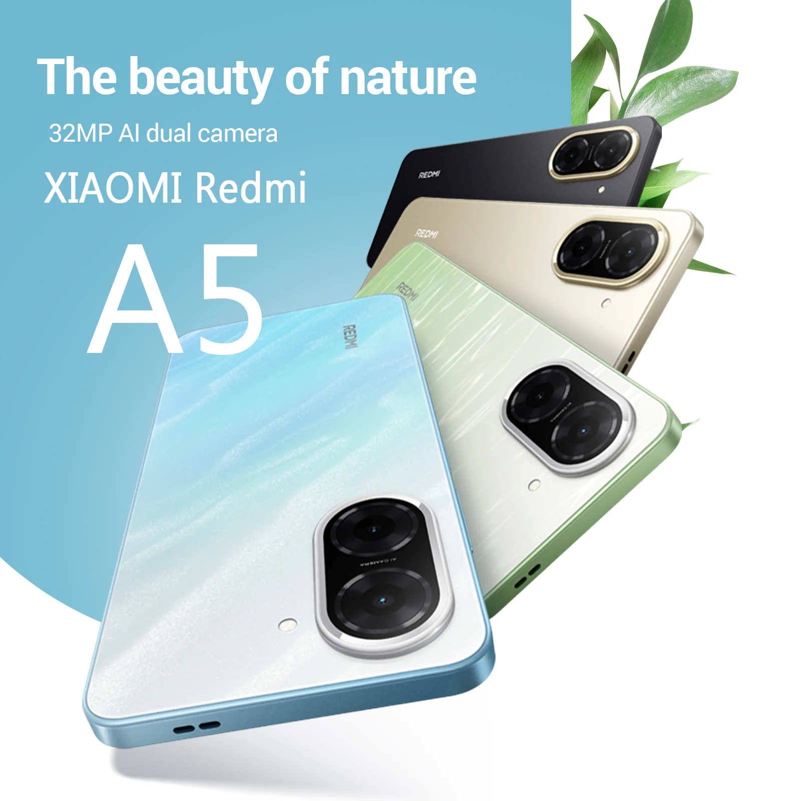الإصدار العالمي XIAOMI Redmi A5 64/128 4G - Pantalla 6.88 "120 هرتز كامارا Dual IA 32MP 5100 mAh Cargador no Incluido Negro