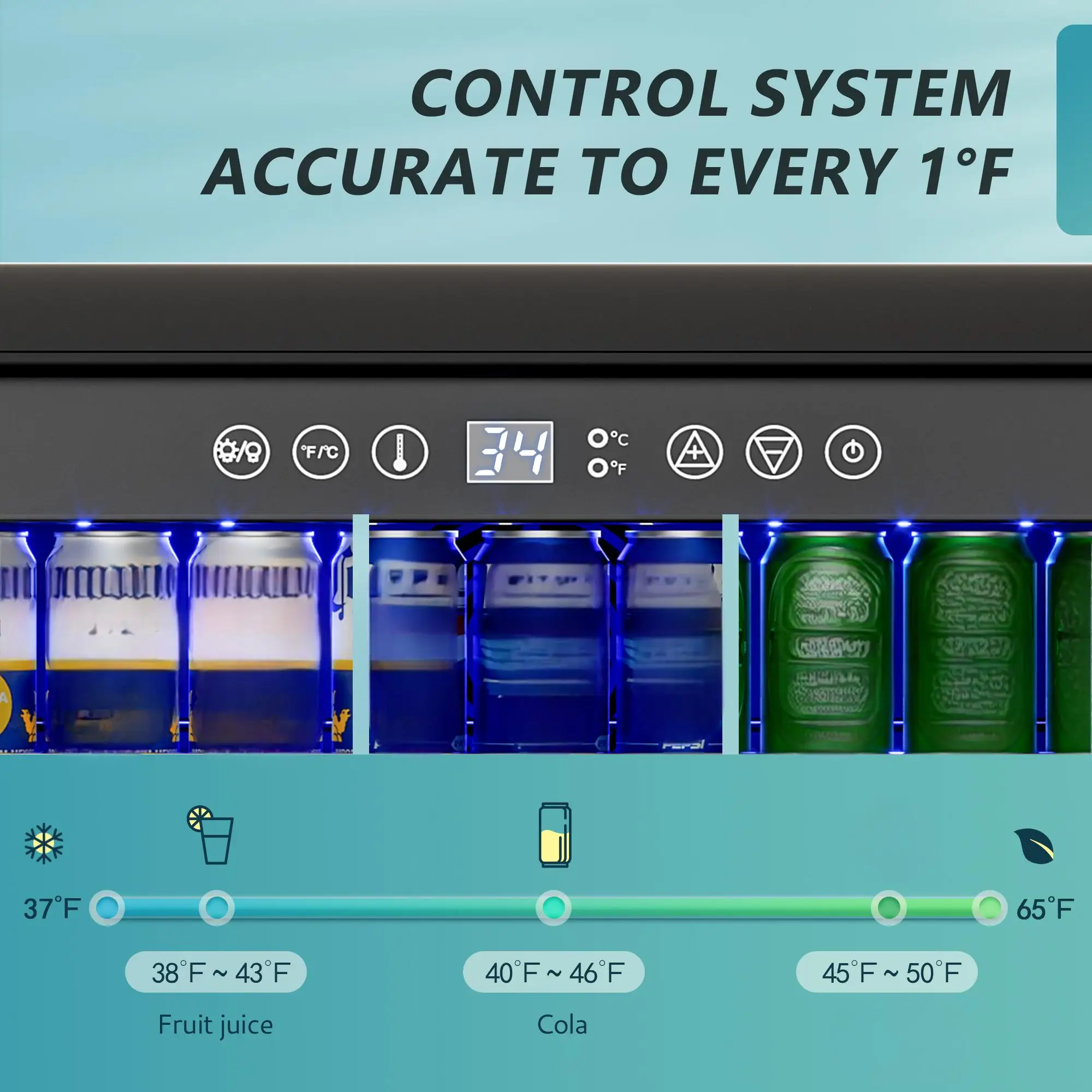 Beverage Refrigerator 24Inch 180 Can Built-in Beverage Cooler Under Counter Beer Fridge Soda Water Wine For Kitchen Bar Office