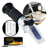 Automotive Car Refractometer 6-in-1 Adblue/ Antifreeze/ Battery Acid/ Windshield Fluid, Propylene Ethylene Glycol With ATC