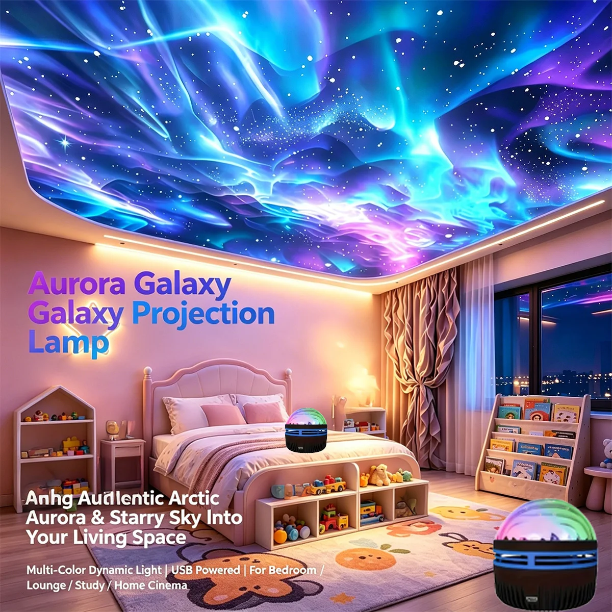 

1pc USB Northern Lights Projection Lamp, Creating Magical And Wonderful Galaxy And Starry Sky Lights For Any Room. Comes With A Remote Control For Remote Adjustment, Providing A Colorful Light Show. The Galaxy And Aurora Projection Lamp Is A Novel Decorat