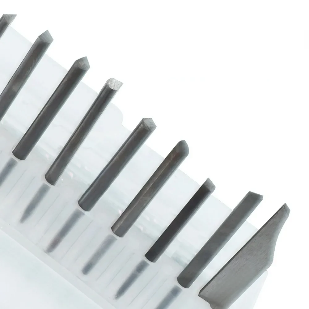 Micro-sculpture bijoux couteau à pelle en acier au tungstène 30-180 degrés noir pneumatique gravure couteau à découper en acier au tungstène