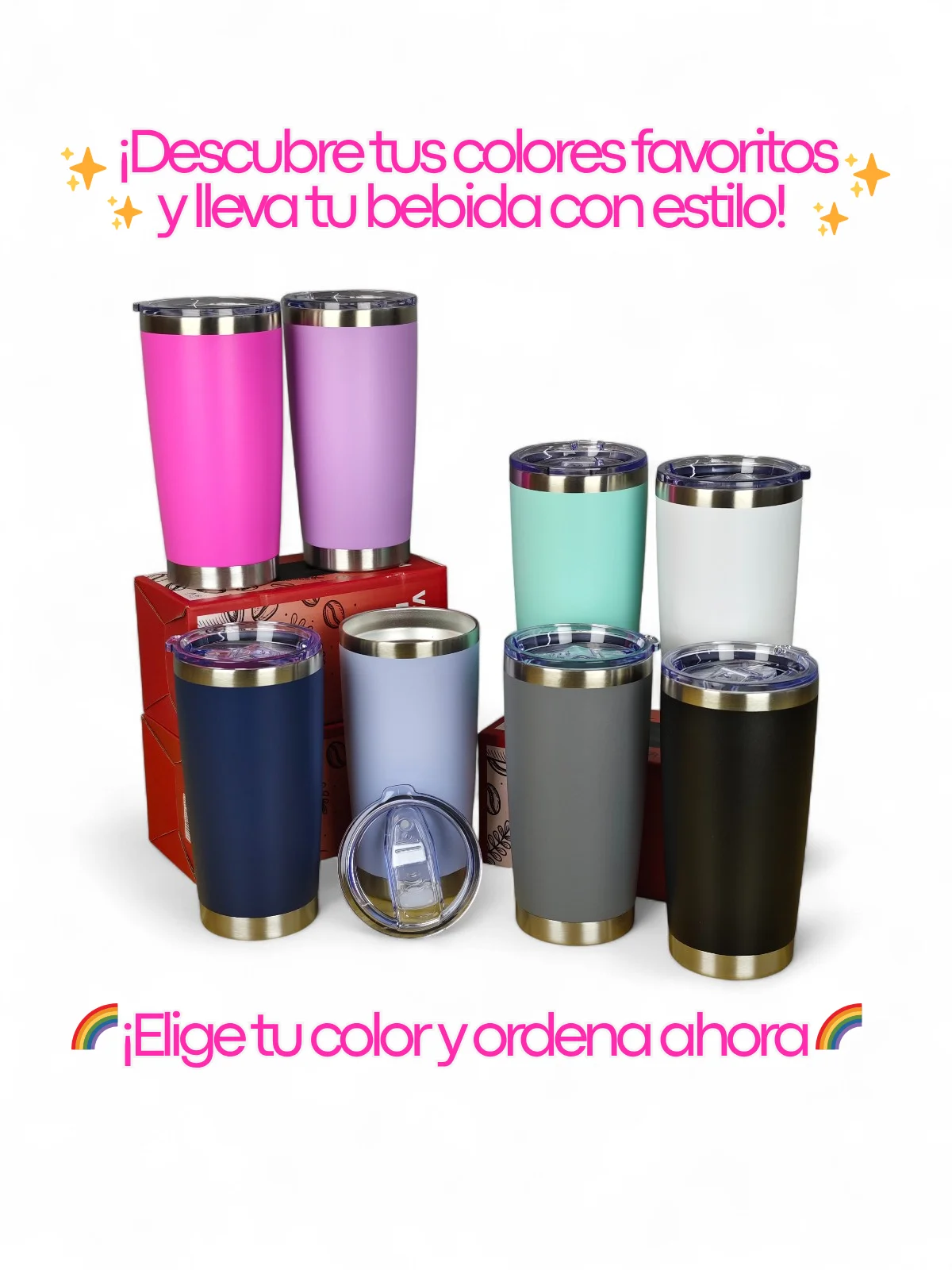 ترمس Pya-7 سعة 600 مل من الفولاذ المقاوم للصدأ متوفر بـ 8 ألوان حديثة، مع غطاء محكم ومضاد للانسكاب وجدار حراري مزدوج، يبقي مشروباتك ساخنة حتى 8 ساعات وباردة حتى 12 ساعة #1