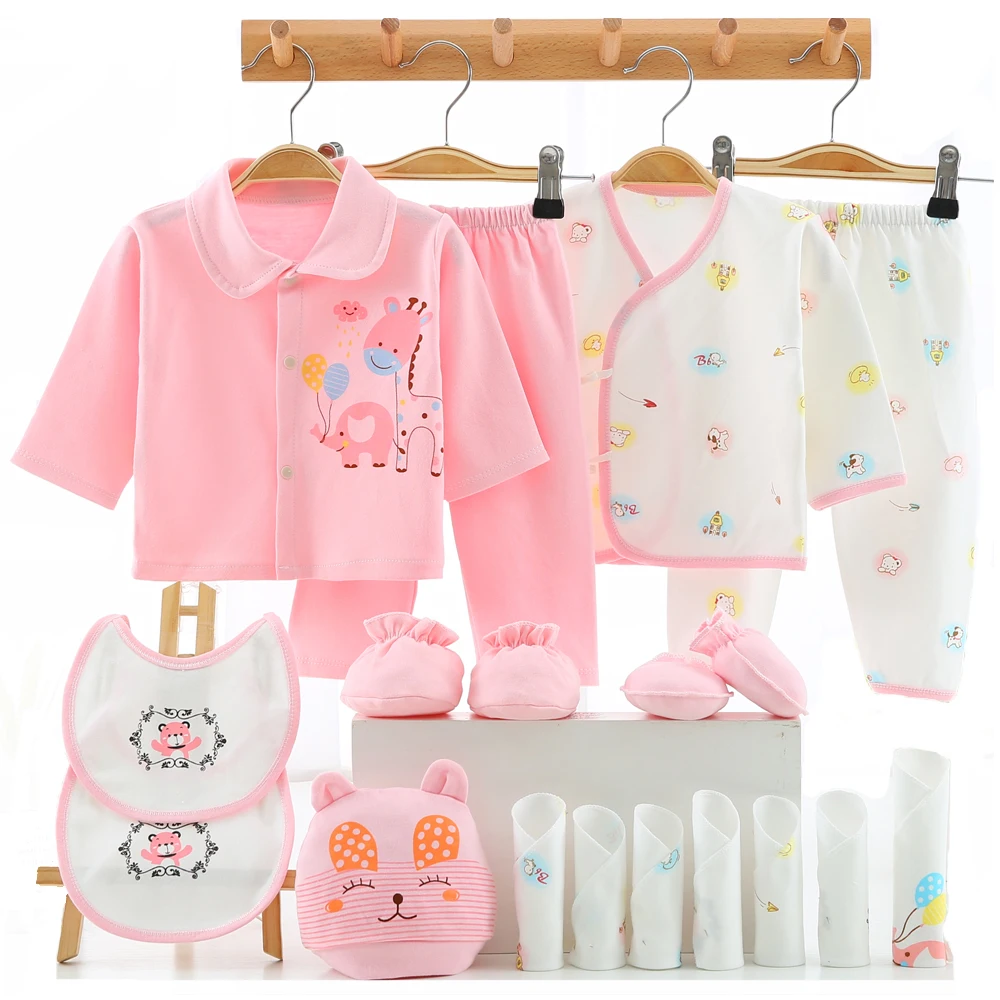 18PCS Newborn Clothes Set Baby Gift Pure Cotton Baby Set 0-3 Months Autumn Spring Kids Clothes Suit Unisex No Box