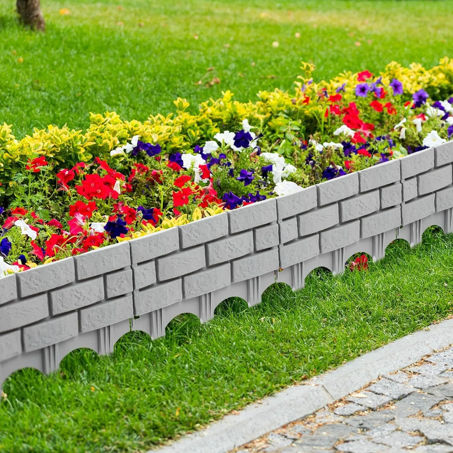 

10PCS Garden Fence Border Flower Bed Edging Garden Barrier Versatile Landscape Edging Border for Yard Tree Yard Flower Lawn