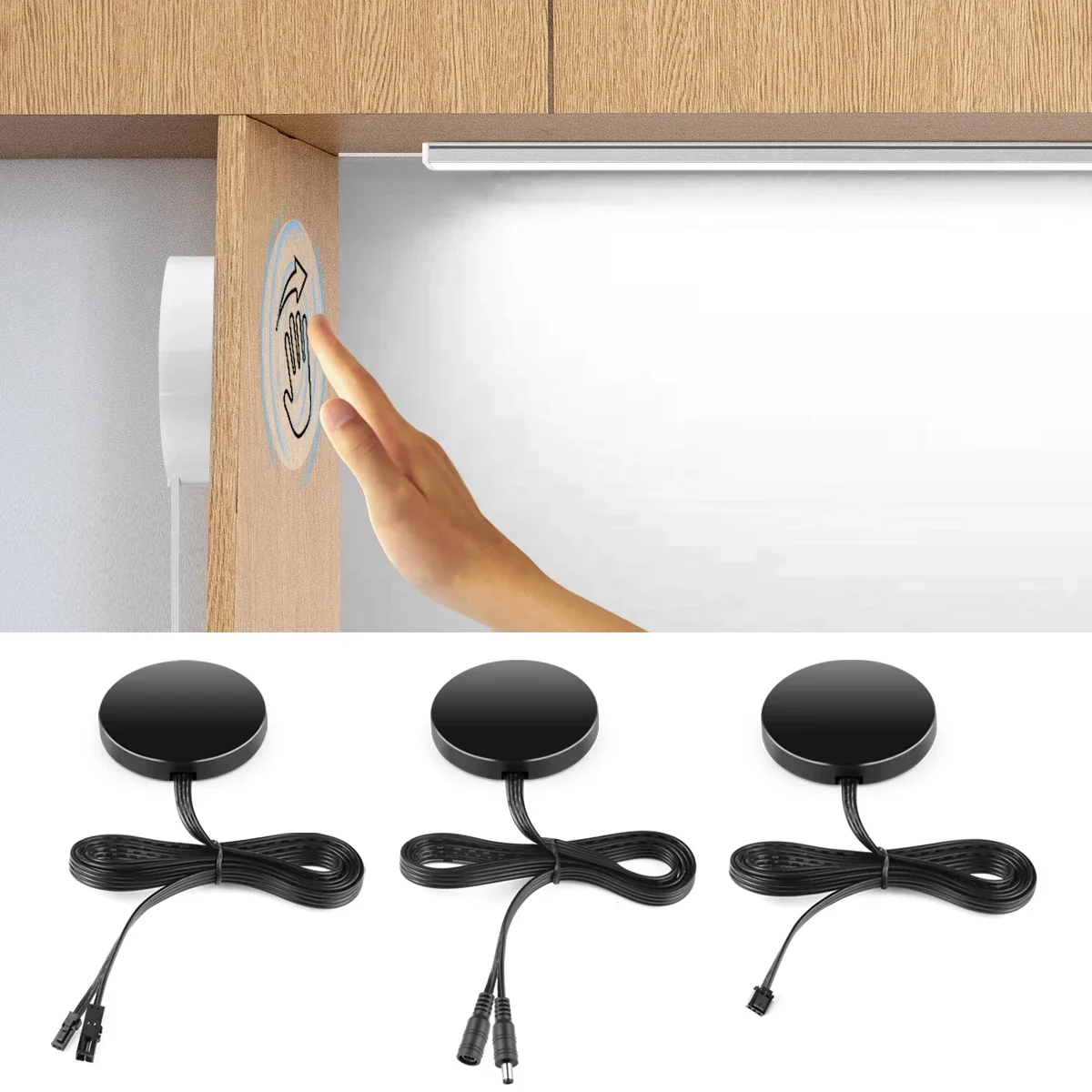 LED Dimmbare Touch Sweep Dimmer Sensor Durchdringung Schalter 12V 24V Holz Panel Touch Schalter für LED Streifen licht Bar Beleuchtung