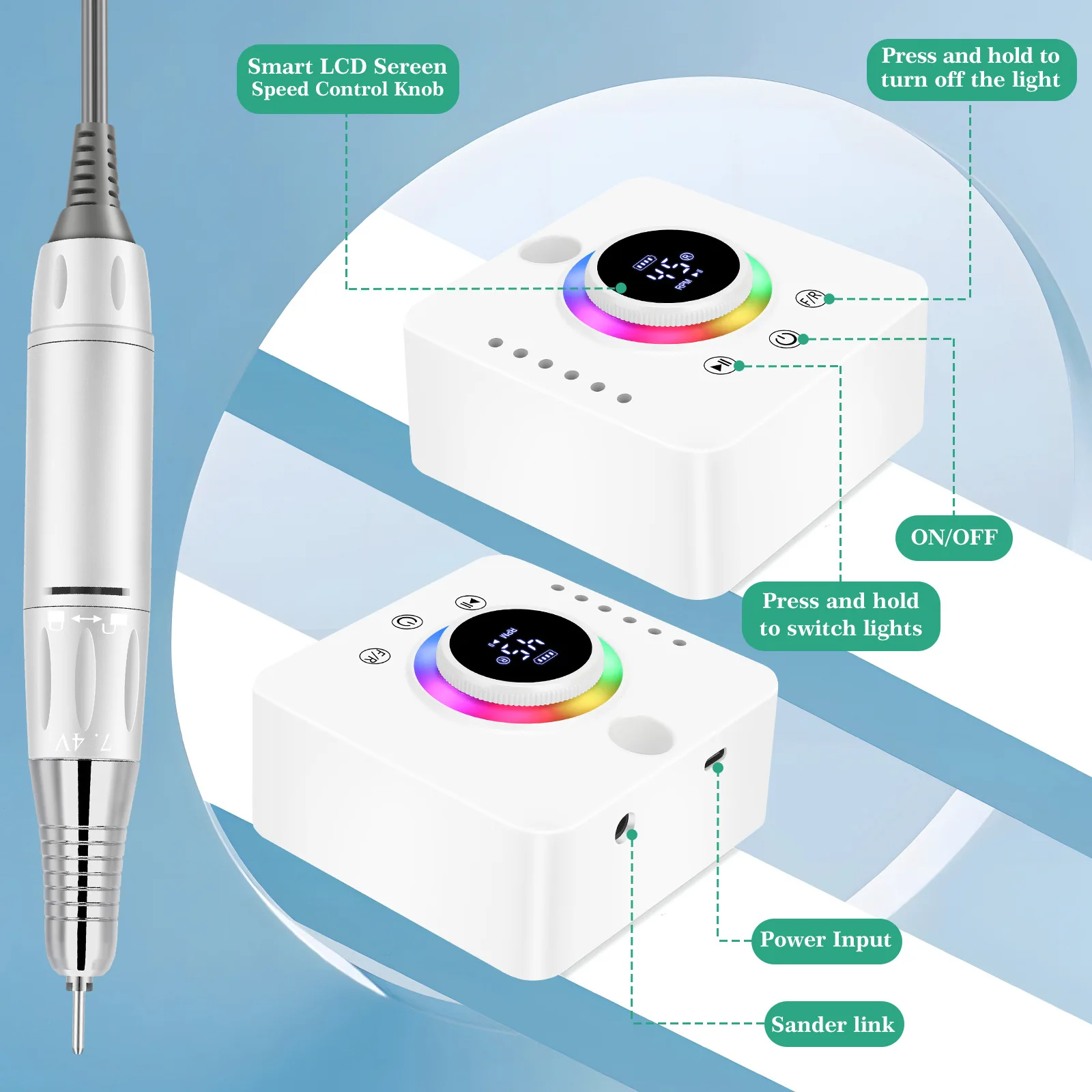 قلم طلاء أظافر محمول قابل لإعادة الشحن USB مزيل أظافر مانيكير DIY طلاء أظافر كهربائي يدوي طلاء أظافر كهربائي يدوي #3