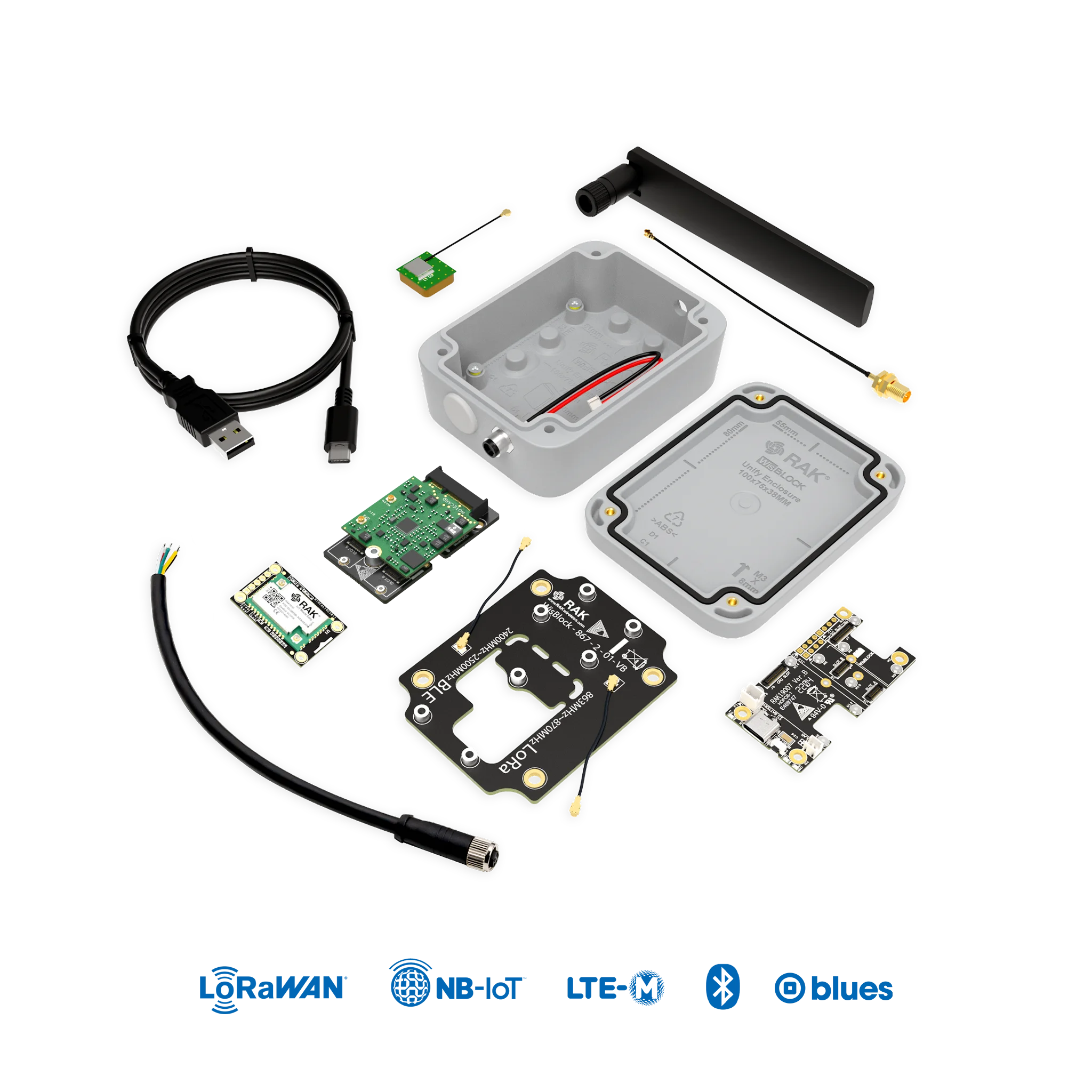 Blues.ONE - جهاز LTE-M NB-IoT GSM LoRaWAN يعتمد على nRF52840، SX1262 وBles.IO Notecard. متوافق مع اردوينو | راك10714