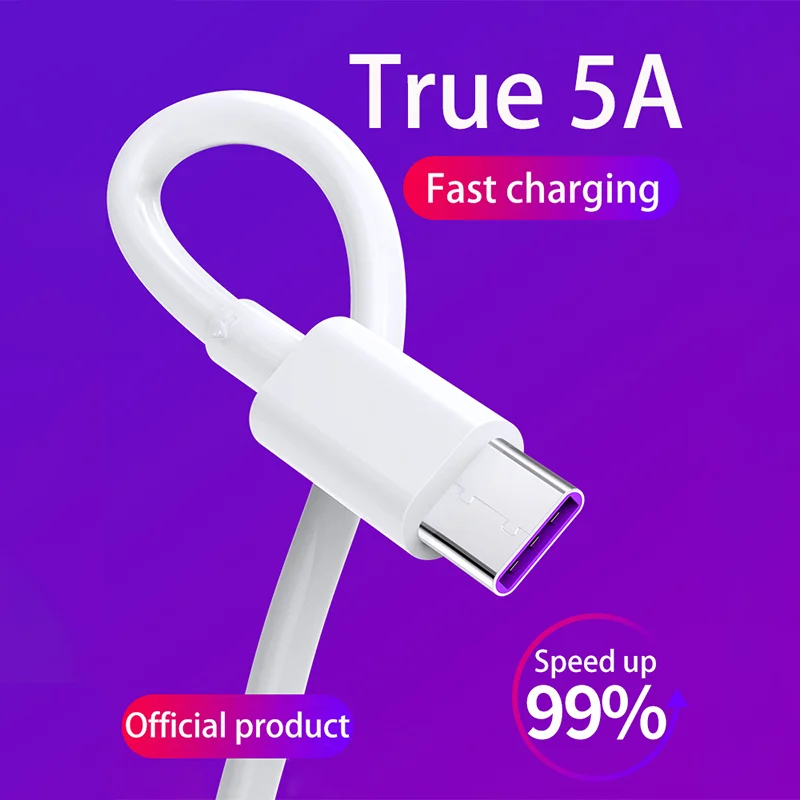 Cable USB tipo C 5A para teléfono móvil, auriculares de carga rápida, Cable de datos para Samsung S22, Xiaomi Poco Oneplus 10 Realme