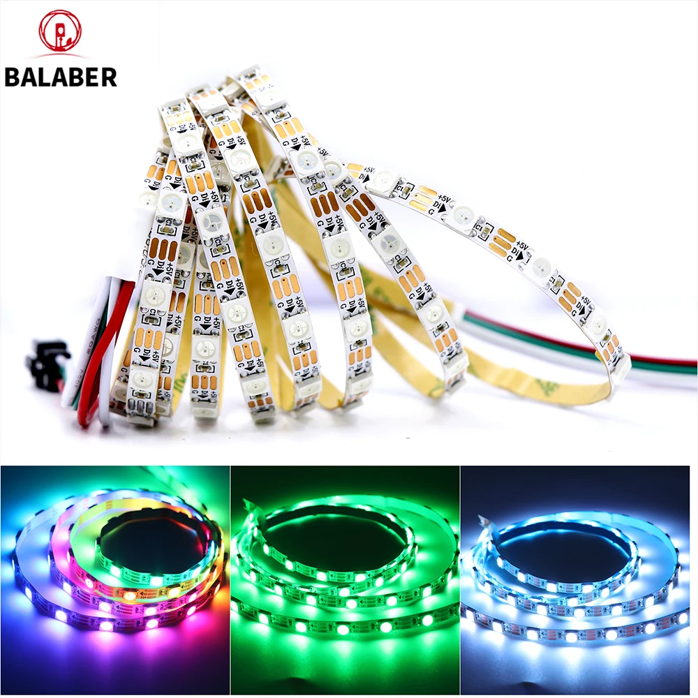 Ws2812 colorchanging tira de luz led 4.2mm/5.5mm/tipo s/10mm larguras 60 leds/m versão estreita 5v decoração para casa tira de luz 2812
