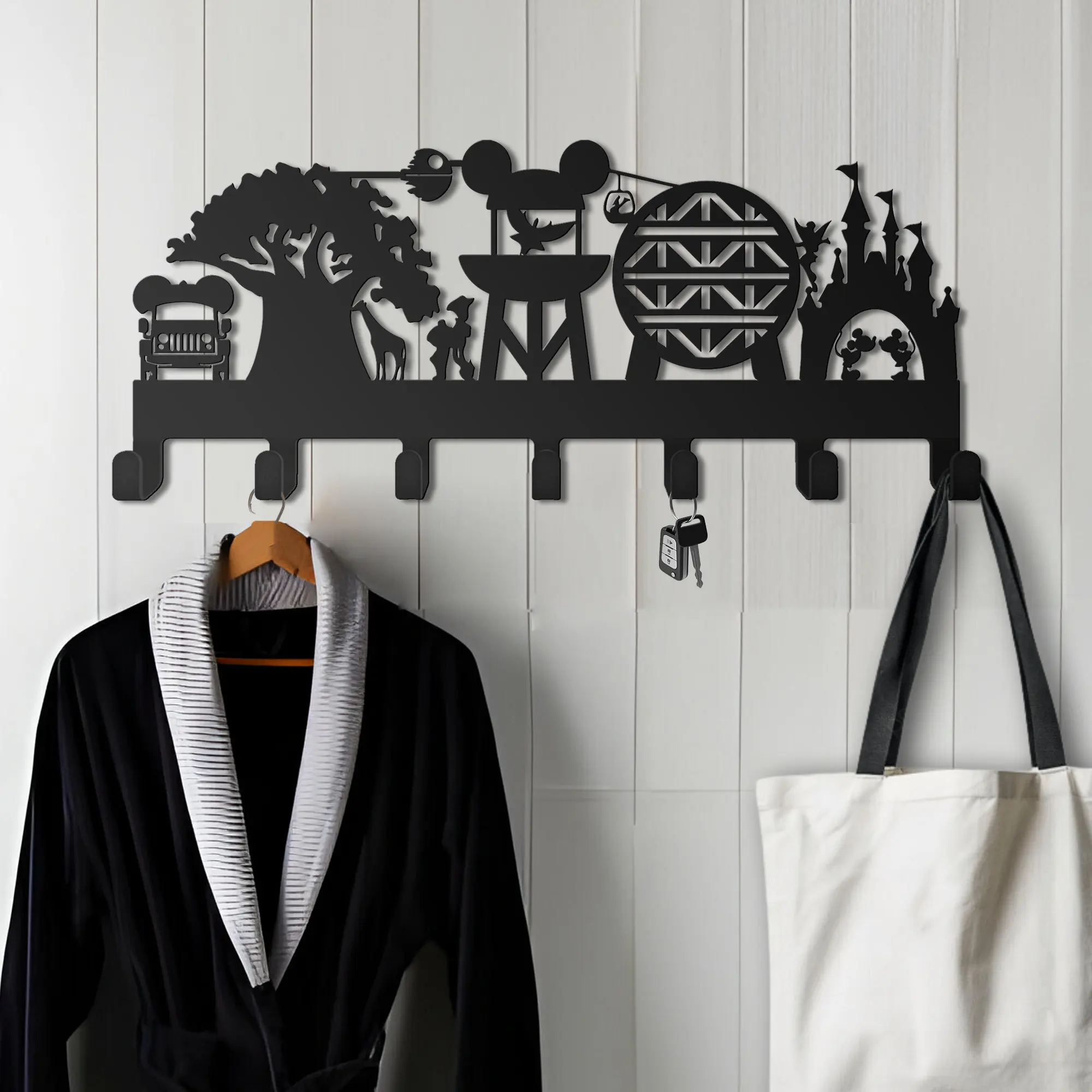 Personalized Metal Key Hanger: New Home Decor with Multiple Hooks
