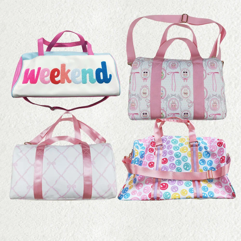 

New Western Fashion Adult Chilren Match Smiles Bows Duffel Gym Backpacks Wholesale Boutique Children Back To School Bags