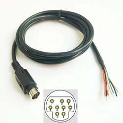 Mini Din 9 Pin Type B to Bare Wires Data Cable