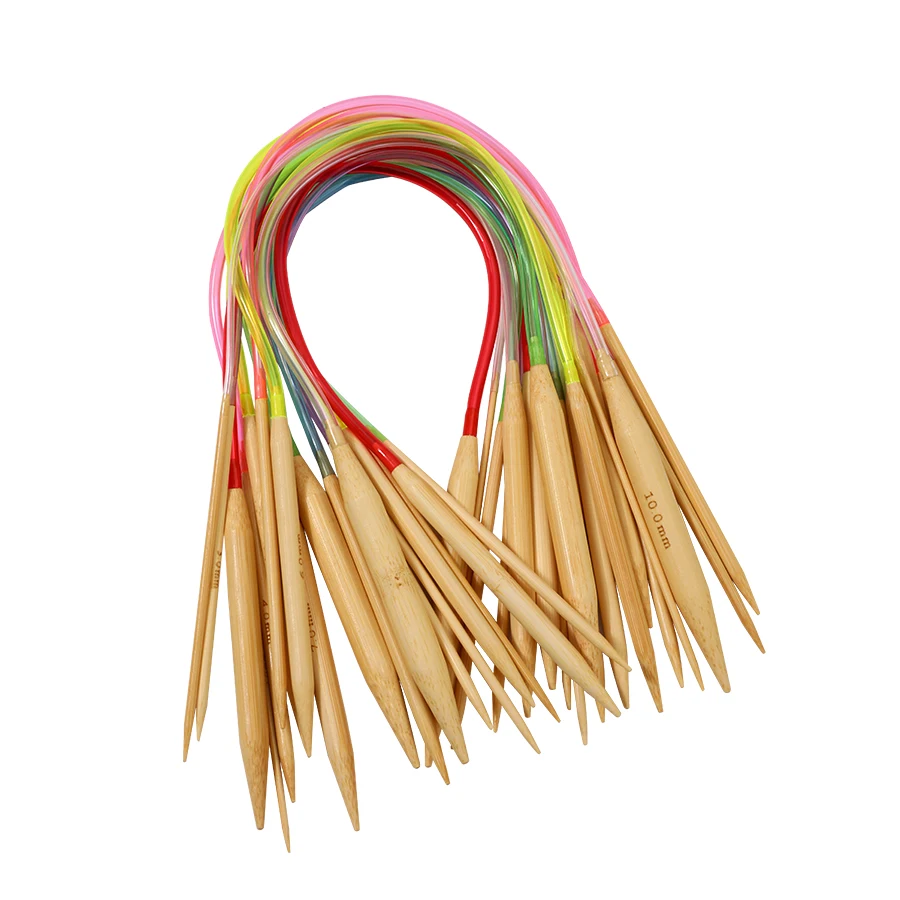 

40CM/60CM/100CM/120CM Carbonized Double-Pointed Bamboo Circular Knitting Needles, Yarn Knitting Needles, Sweater Needles
