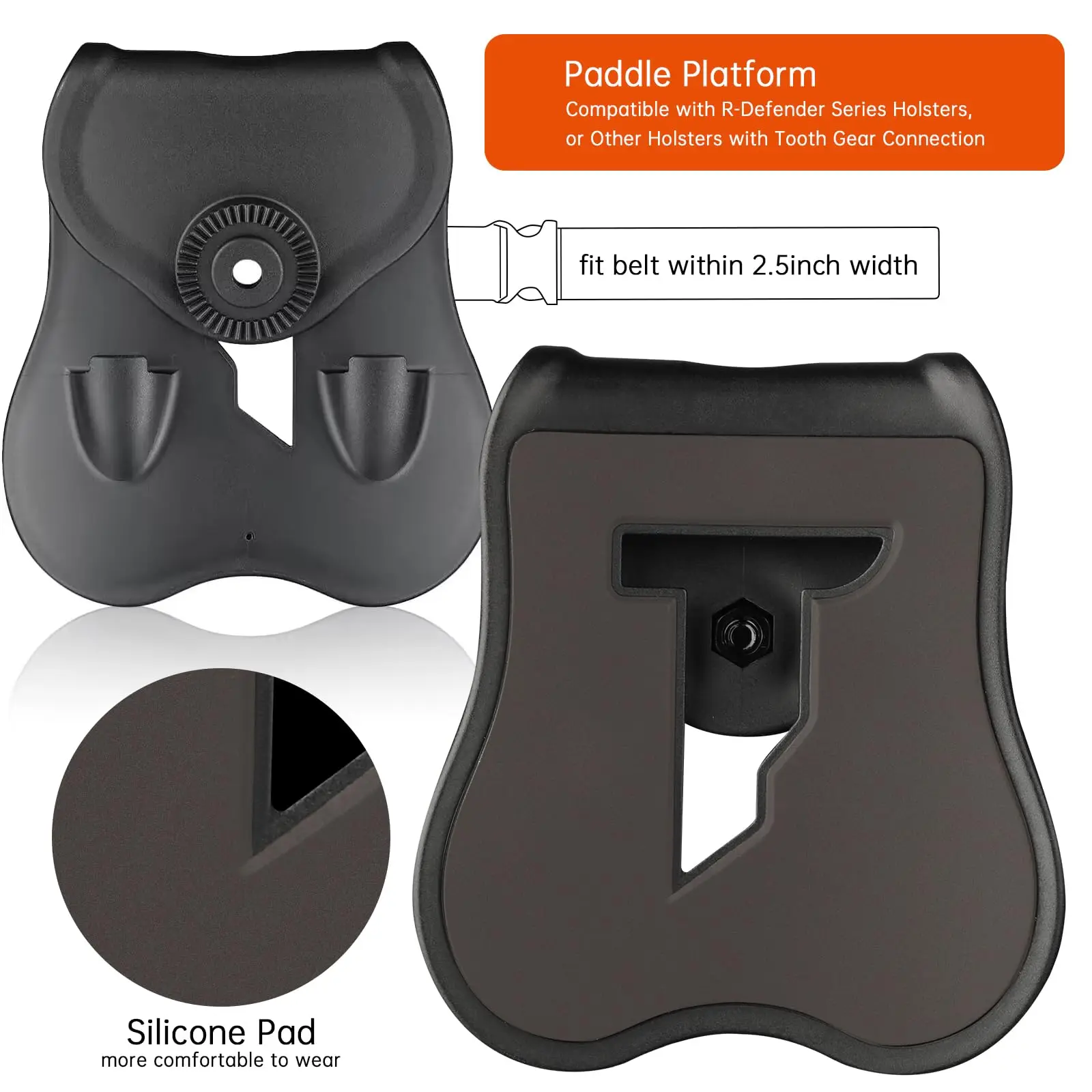 Кобура Mega-Fit Tactics подходит для самых популярных полноразмерных и компактных пистолетов, система блокировки триггерной защиты, удержание уровня II, черный