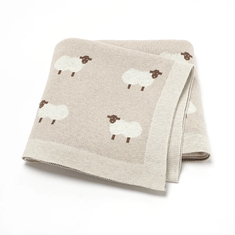 Baby Baumwolle Decken Gestrickte Neugeborene Jungen Mädchen Kinderwagen Kindergarten Swaddle Wrap Kuschel Quilts 90*70 cm Infant Kleinkind empfangs Matte