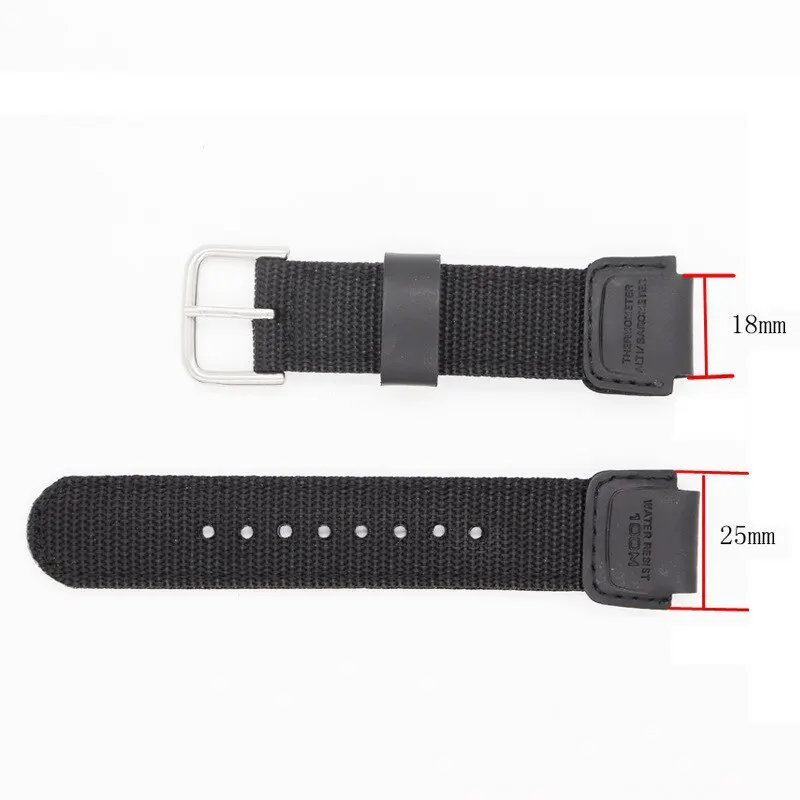 watch strap for casio W-800H W-S200H W-735H AEQ-110W Nylon watchband Bracelet for Casio W735H W800H WS200H AEQ110W Wrist Belt