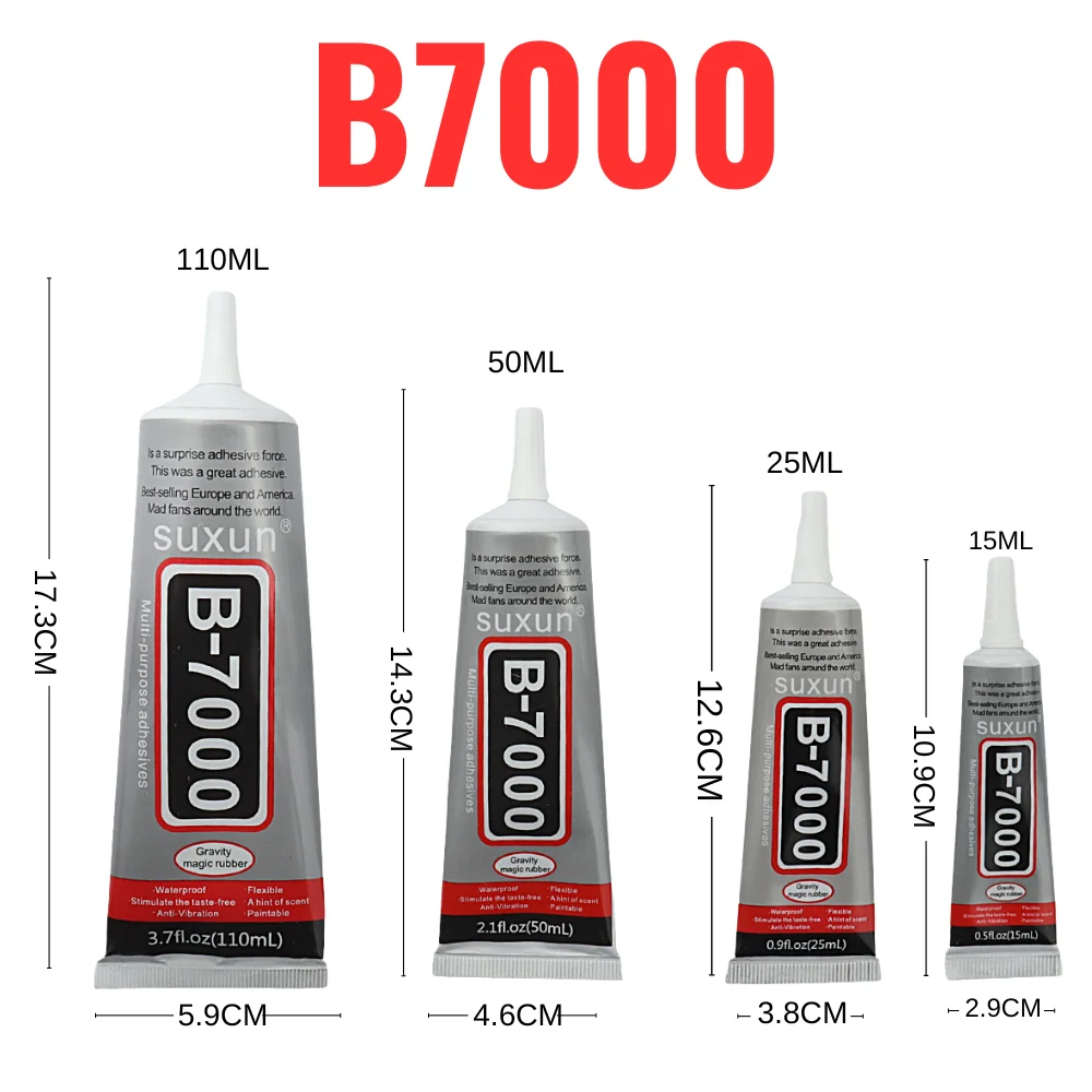 suxun b7000 cola clara contato telefone reparacao adesivo de vidro plastico universal faca voce mesmo cola b7000 15ml 25ml 50ml 110ml 01