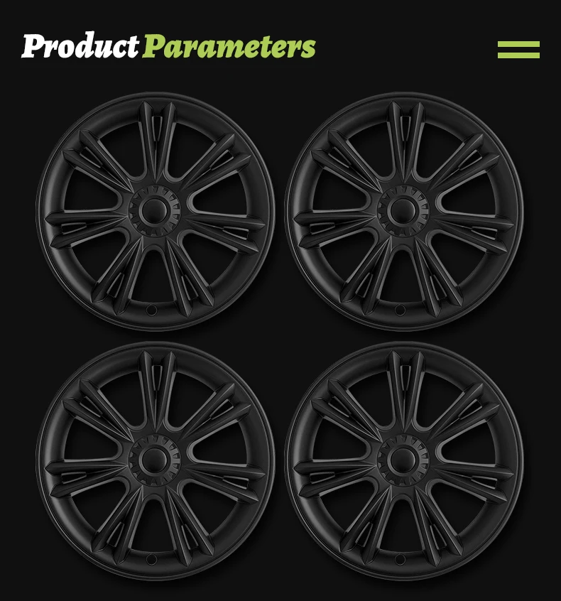 Design für Tesla Modell y 2013-2017 sportliche Rad abdeckung 19-Zoll-Ersatzfahrzeug Auto Radkappen Zubehör – Detail 13